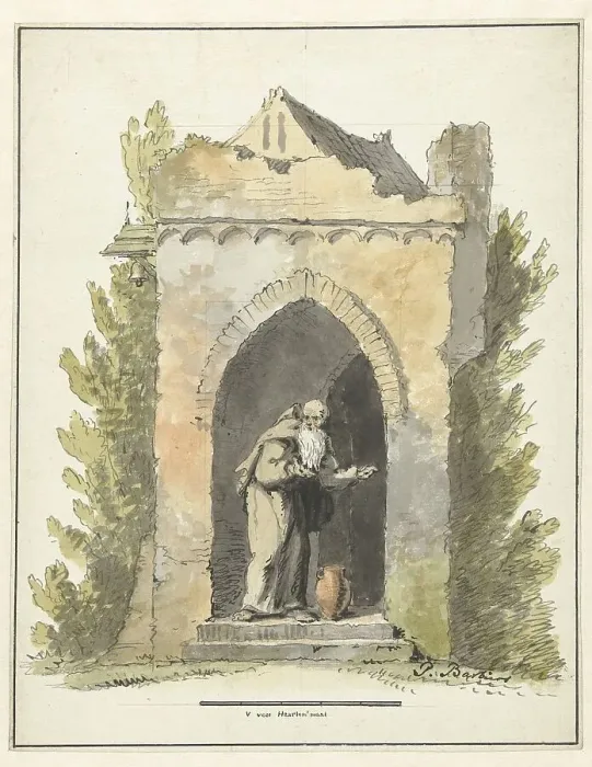 Framed Print : Hermit in front of a stone chapel, c.1782-c.1837. Creator: Pieter Bartholomeusz. Barbiers Framed Print : Hermit in front of a stone chapel, c.1782-c.1837. Creator: Pieter Bartholomeusz. Barbiers