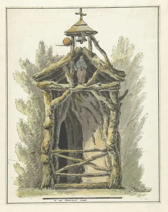 Framed Print : Hermitage with a statue of a saint, c.1782-c.1837. Creator: Pieter Bartholomeusz. Barbiers Framed Print : Hermitage with a statue of a saint, c.1782-c.1837. Creator: Pieter Bartholomeusz. Barbiers