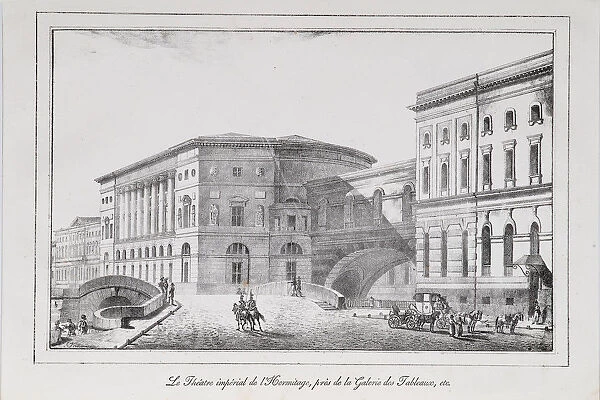 The Hermitage Theatre in Saint Petersburg (Series Views of Saint Petersburg), 1820s. Artist: Pluchart, Alexander (1777-1827)