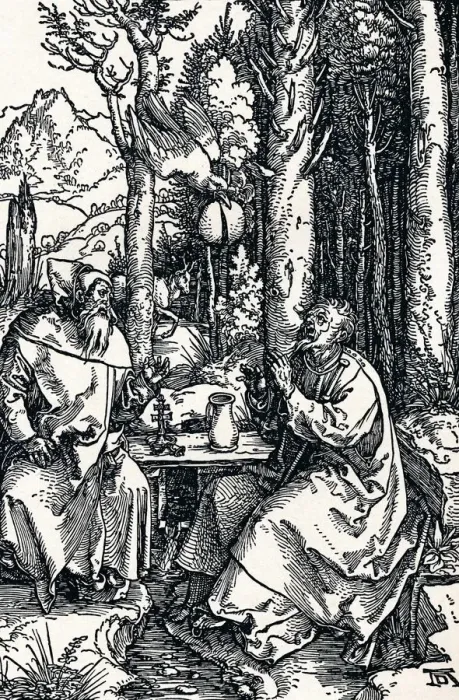 Framed Print : The Hermits St Anthony and St Paul, 1504 (1906). Artist: Albrecht Durer Framed Print : The Hermits St Anthony and St Paul, 1504 (1906). Artist: Albrecht Durer