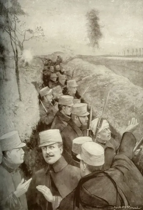 Framed Print : The Hero King of Belgium in the Trenches with his Soldiers, 1915. Creator: Unknown Framed Print : The Hero King of Belgium in the Trenches with his Soldiers, 1915. Creator: Unknown