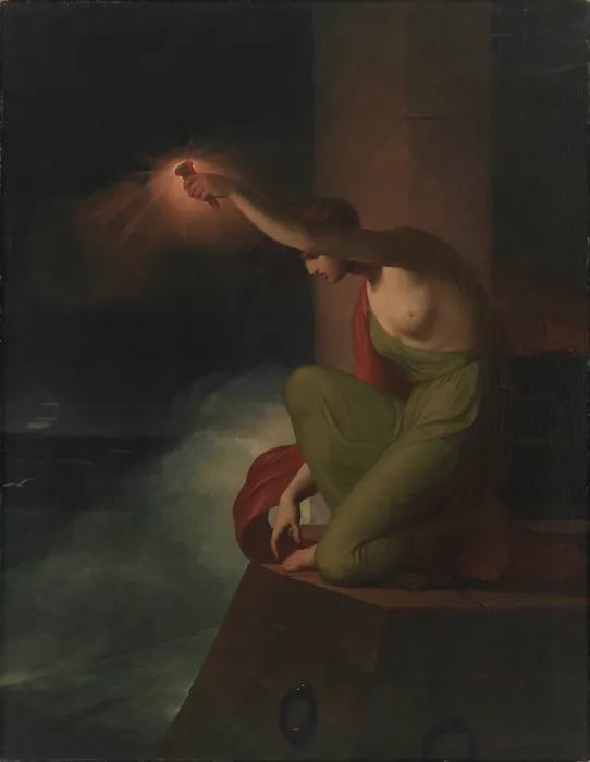 Framed Print : Hero Waiting for Leander, 1808. Creator: Hoyer, C.F. (Christian Faedder) (1775-1855) Framed Print : Hero Waiting for Leander, 1808. Creator: Hoyer, C.F. (Christian Faedder) (1775-1855)