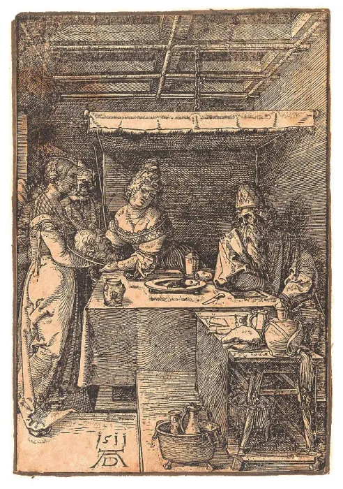 Framed Print : Herodias Receiving the Head of Saint John the Baptist, 1511. Creator: Dürer, Albrecht (1471-1528) Framed Print : Herodias Receiving the Head of Saint John the Baptist, 1511. Creator: Dürer, Albrecht (1471-1528)