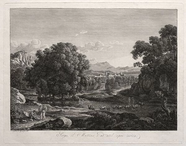 Heroic Landscape: Cattle Crossing the River, 1795. Creator: Johann Christian Reinhart (German
