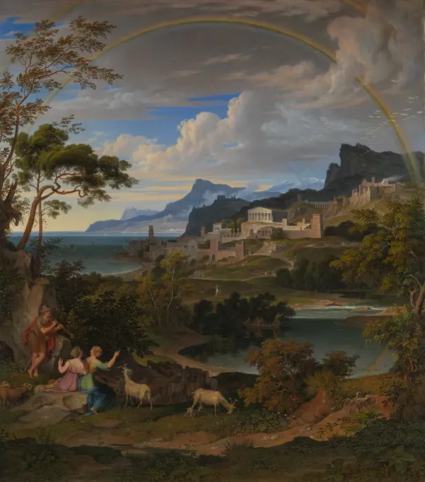 Framed Print : Heroic Landscape with Rainbow, 1824. Creator: Joseph Anton Koch Framed Print : Heroic Landscape with Rainbow, 1824. Creator: Joseph Anton Koch