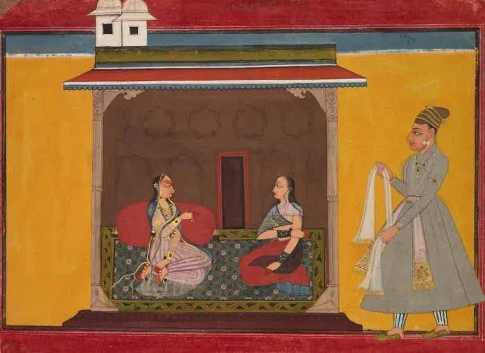Framed Print : The Heroine Who is Faithfully Loved: Leaf from a Rasamanjari, c. 1710. Creator: Unknown Framed Print : The Heroine Who is Faithfully Loved: Leaf from a Rasamanjari, c. 1710. Creator: Unknown