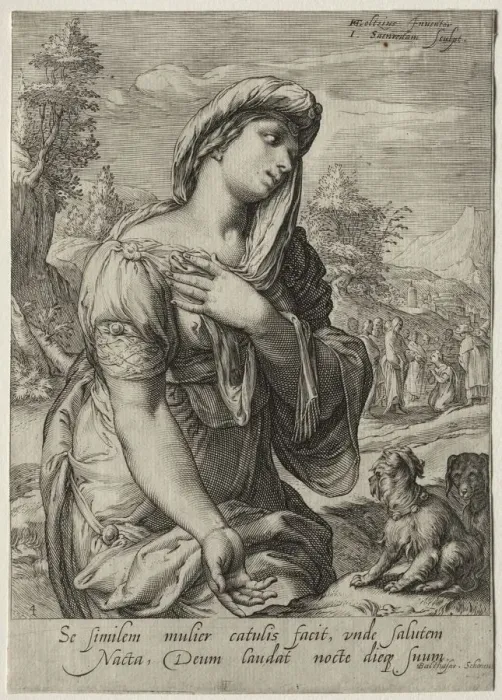 Framed Print : Heroines of the New Testament: The Canaanite. Creator: Jan Saenredam (Dutch, 1565-1607) Framed Print : Heroines of the New Testament: The Canaanite. Creator: Jan Saenredam (Dutch, 1565-1607)