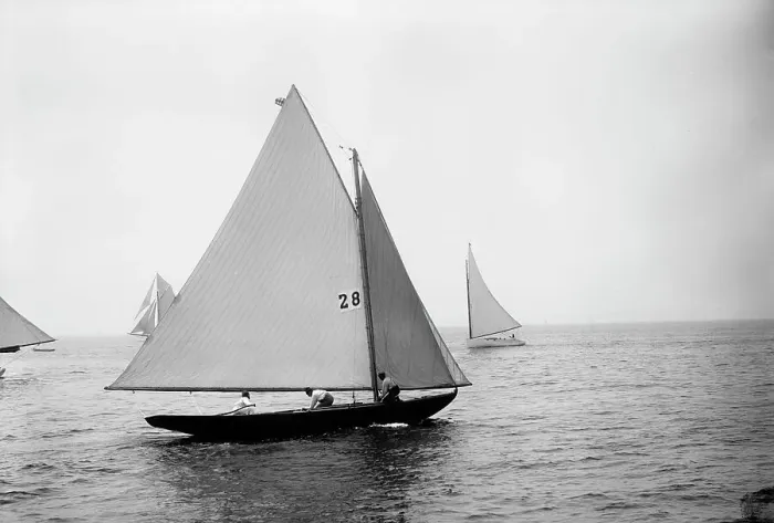Framed Print : Herreshoff fin keel, El Chico, 1892 June 14. Creator: Johns Johnston Framed Print : Herreshoff fin keel, El Chico, 1892 June 14. Creator: Johns Johnston