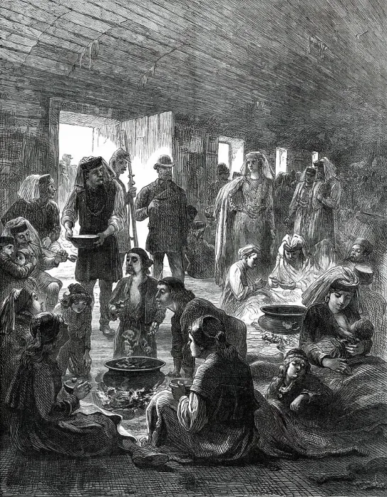Framed Print : Herzegovinian Refugees at Ragusa, from a sketch by our special artist, 1876. Creator: Unknown Framed Print : Herzegovinian Refugees at Ragusa, from a sketch by our special artist, 1876. Creator: Unknown