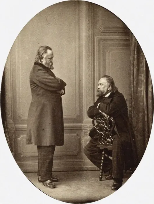 Framed Print : Herzen against Herzen. Double Portrait of Aleksandr Ivanovich Herzen (1812-1870), 1865. Artist: Levitsky, Sergei Lvovich (1819-1898) Framed Print : Herzen against Herzen. Double Portrait of Aleksandr Ivanovich Herzen (1812-1870), 1865. Artist: Levitsky, Sergei Lvovich (1819-1898)