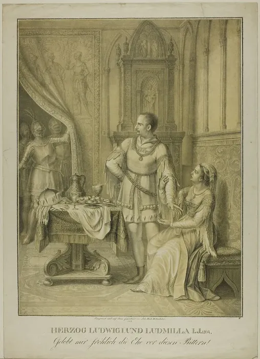 Framed Print : Herzog Ludwig I and Ludmilla, n.d. Creator: Johann Michael Mettenleiter Framed Print : Herzog Ludwig I and Ludmilla, n.d. Creator: Johann Michael Mettenleiter