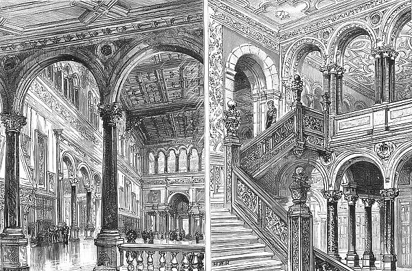 'Hewell Grange, Birmingham; The Great Hall and The Great Staircase, 1891. Creator: Unknown