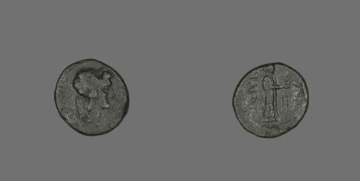 Framed Print : Hexas (Coin) Depicting the God Apollo, late 3rd-2nd century BCE. Creator: Unknown