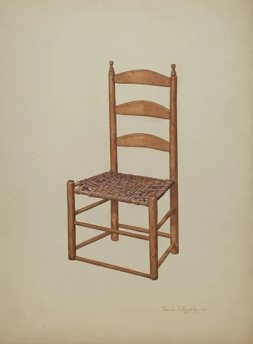 Framed Print : Hickory Chair, 1941. Creator: E.J. Reynolds Framed Print : Hickory Chair, 1941. Creator: E.J. Reynolds