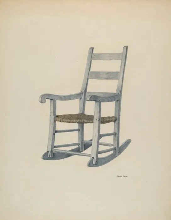 Framed Print : Hickory Rocking Chair, c. 1940. Creator: Pearl Davis Framed Print : Hickory Rocking Chair, c. 1940. Creator: Pearl Davis