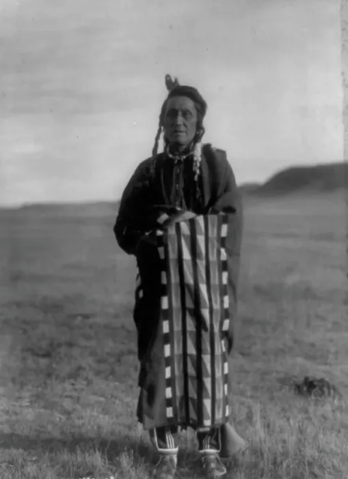 Framed Print : Hidatsa man, c1908. Creator: Edward Sheriff Curtis Framed Print : Hidatsa man, c1908. Creator: Edward Sheriff Curtis