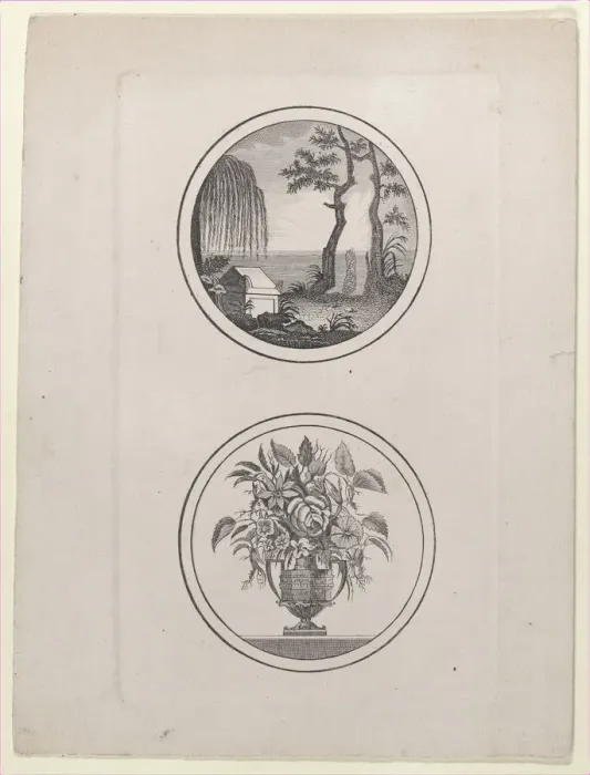 Framed Print : Hidden silhouette of Napoleon visiting his tomb; vase of flowers, 1821-1900. 1821-1900. Creator: Anon Framed Print : Hidden silhouette of Napoleon visiting his tomb; vase of flowers, 1821-1900. 1821-1900. Creator: Anon