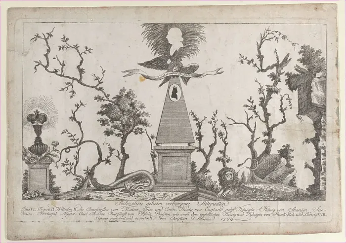 Framed Print : Hidden silhouettes of the rulers of Europe, 1794. Creator: Lussano Framed Print : Hidden silhouettes of the rulers of Europe, 1794. Creator: Lussano