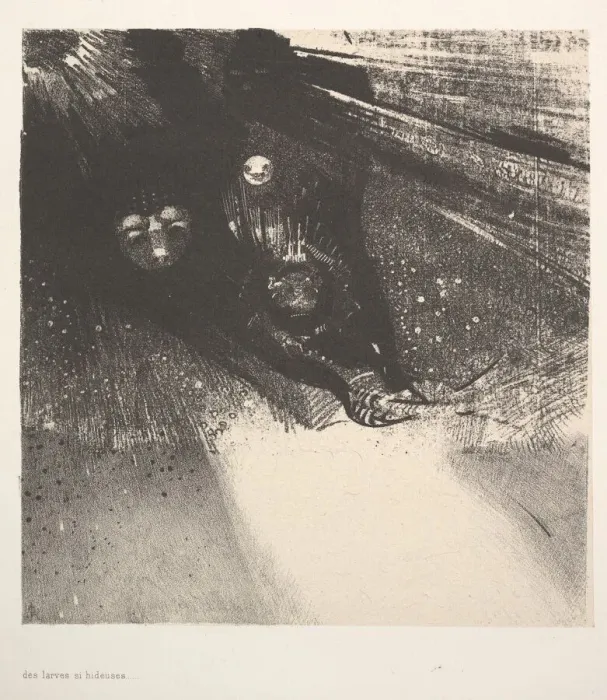 Framed Print : Hideous Larvae, 1896. Creator: Odilon Redon Framed Print : Hideous Larvae, 1896. Creator: Odilon Redon