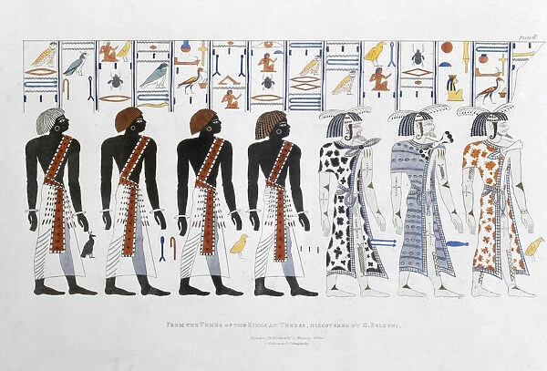 Hieroglyphics from the Tombs of the Kings at Thebes, discovered by G Belzoni, 1820-1822