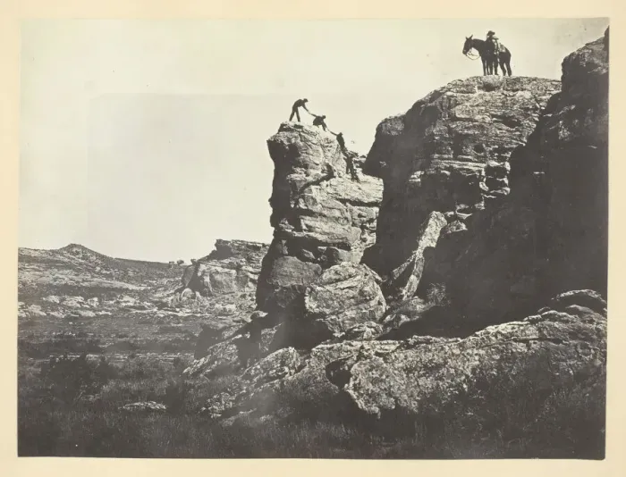 Framed Print : High Bluffs, Black Buttes, 1868 / 69. Creator: Andrew Joseph Russell Framed Print : High Bluffs, Black Buttes, 1868 / 69. Creator: Andrew Joseph Russell
