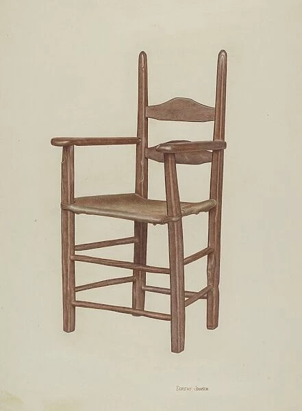 High-bottom High-back Armchair, c. 1939. Creator: Dorothy Johnson