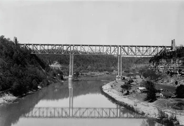 Framed Print : High Bridge over Kentucky River, High Bridge, Ky. between 1910 and 1920. Creator: Unknown Framed Print : High Bridge over Kentucky River, High Bridge, Ky. between 1910 and 1920. Creator: Unknown