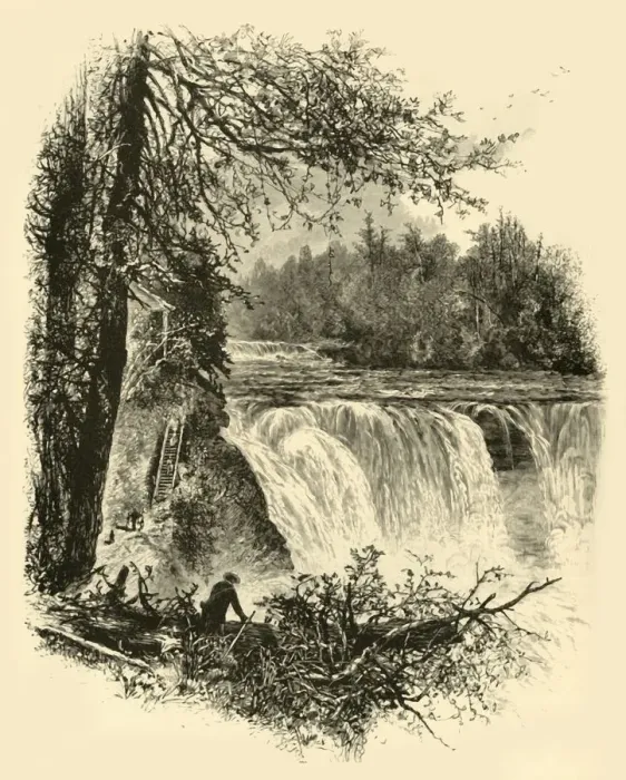 Framed Print : Part of High Fall, 1872. Creator: Harry Fenn Framed Print : Part of High Fall, 1872. Creator: Harry Fenn