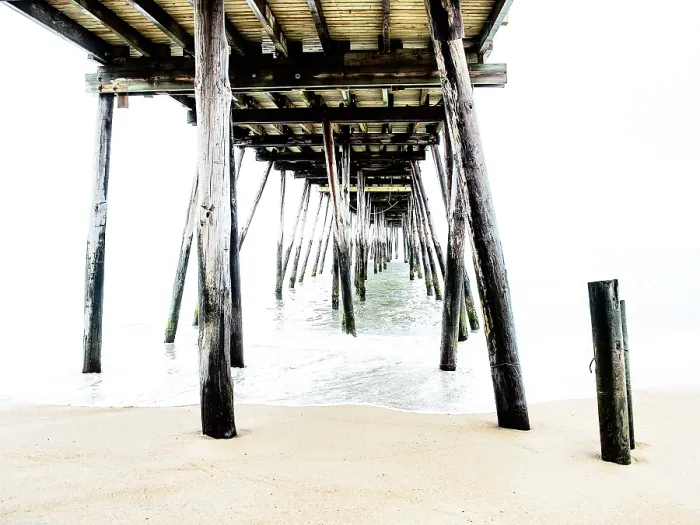 Framed Print : High Key Pier. Creator: Eve Turek Framed Print : High Key Pier. Creator: Eve Turek