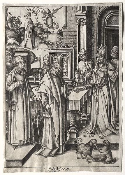 High Priest Rejecting the Offering of Joachim. Creator: Israhel van Meckenem (German, c