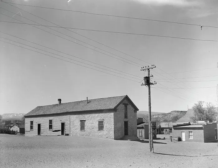 Framed Print : High school in Escalante, Utah, 1936. Creator: Dorothea Lange Framed Print : High school in Escalante, Utah, 1936. Creator: Dorothea Lange