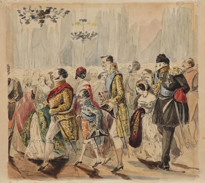 Framed Print : High Society Ball, First quarter of 19th century. Artist: Baranov, Vasili Venediktovich (1792-1836) Framed Print : High Society Ball, First quarter of 19th century. Artist: Baranov, Vasili Venediktovich (1792-1836)