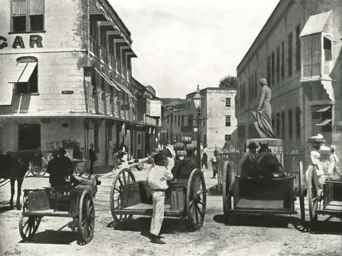 Framed Print : High Street, Bridgetown, Barbados, 1895. Creator: York & Son Framed Print : High Street, Bridgetown, Barbados, 1895. Creator: York & Son