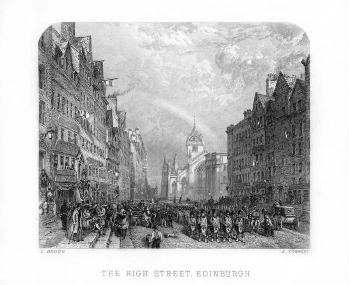 Framed Print : The High Street, Edinburgh, 1870. Artist: W Forrest Framed Print : The High Street, Edinburgh, 1870. Artist: W Forrest