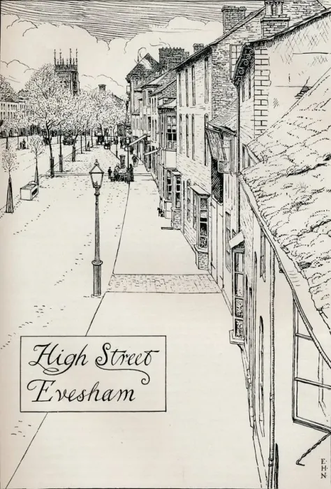 Framed Print : High Street Evesham, 19th century. Artist: Edmund Hort New Framed Print : High Street Evesham, 19th century. Artist: Edmund Hort New