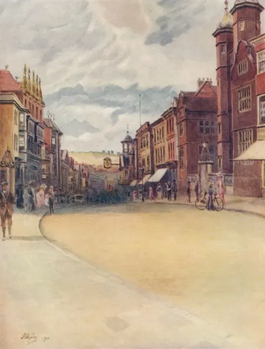 Framed Print : High Street, Guildford, 1911, (1914). Artist: Jamess Ogilvy Framed Print : High Street, Guildford, 1911, (1914). Artist: Jamess Ogilvy