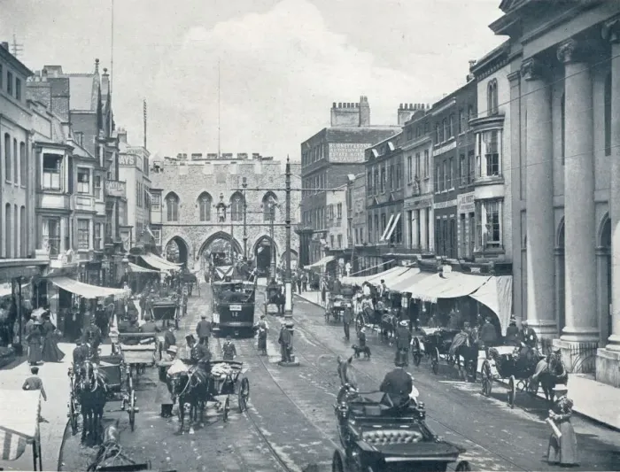Framed Print : The High Street, Southampton, c1903. Artist: Francis Godolphin Osbourne Stuart Framed Print : The High Street, Southampton, c1903. Artist: Francis Godolphin Osbourne Stuart