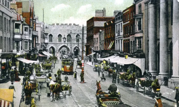Framed Print : The High Street, Southampton, Hampshire, late 19th century. Artist: FGO Stuart Framed Print : The High Street, Southampton, Hampshire, late 19th century. Artist: FGO Stuart