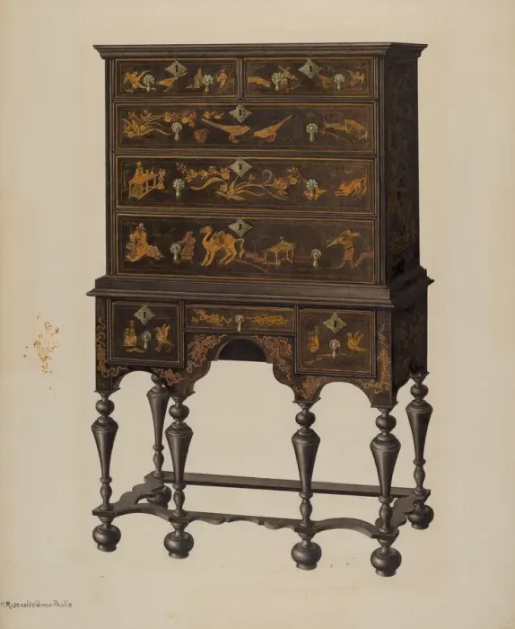 Framed Print : Highboy, 1939. Creator: M. Rosenshield-von-Paulin Framed Print : Highboy, 1939. Creator: M. Rosenshield-von-Paulin