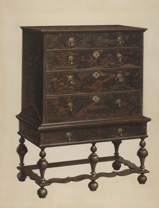 Framed Print : Highboy, 1940. Creator: M. Rosenshield-von-Paulin Framed Print : Highboy, 1940. Creator: M. Rosenshield-von-Paulin