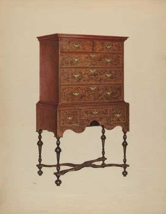 Framed Print : Highboy, c. 1938. Creator: Charles Squires Framed Print : Highboy, c. 1938. Creator: Charles Squires