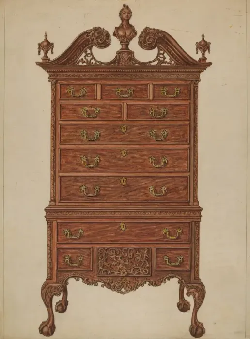 Framed Print : Highboy, c. 1940. Creator: Isadore Goldberg Framed Print : Highboy, c. 1940. Creator: Isadore Goldberg