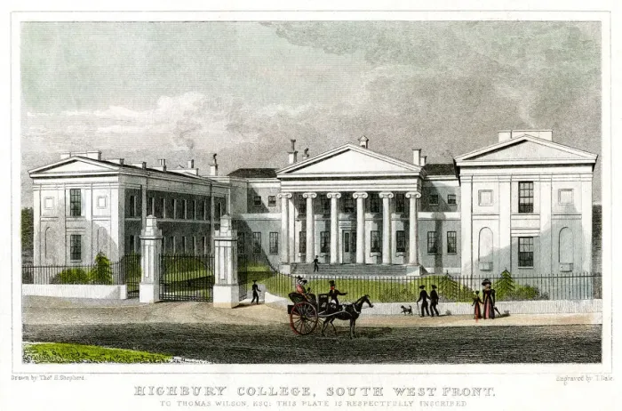 Framed Print : Highbury College, south-west front, Islington, London, 1827. Artist: Thomas Dale Framed Print : Highbury College, south-west front, Islington, London, 1827. Artist: Thomas Dale