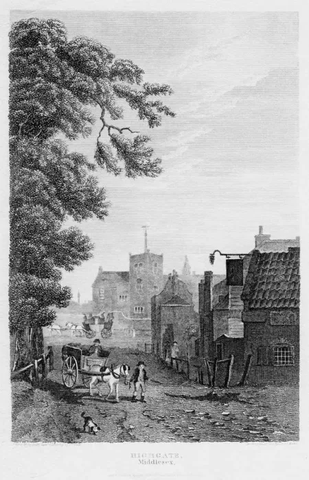 Framed Print : Highgate, London, 1814. Artist: J Shury