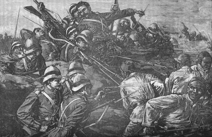 Framed Print : The Highland Brigade Storming The Trenches at Tel-El-Kebir, c1882 Framed Print : The Highland Brigade Storming The Trenches at Tel-El-Kebir, c1882