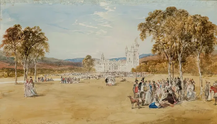 Framed Print : Highland Gathering at Balmoral, 1869. Creator: Samuel Bough Framed Print : Highland Gathering at Balmoral, 1869. Creator: Samuel Bough