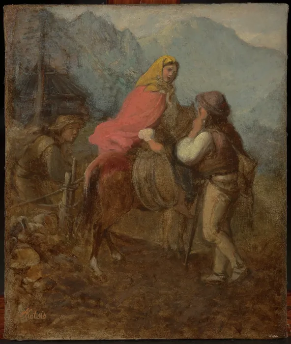 Framed Print : A Highlander Woman on Horseback, c1872. Creator: Aleksander Kotsis Framed Print : A Highlander Woman on Horseback, c1872. Creator: Aleksander Kotsis