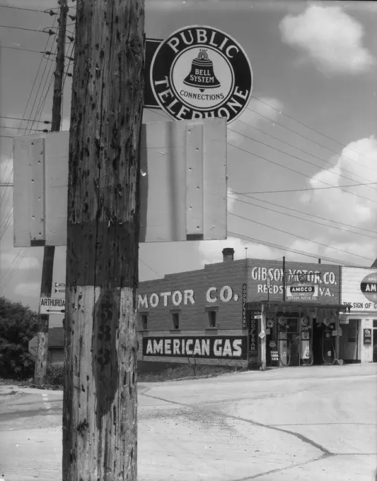 Framed Print : Highway corner, Reedsville, West Virginia, 1935. Creator: Walker Evans