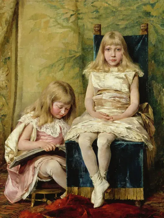 Framed Print : Hildegard and Alfhild Tamm Children, 1882. Creator: Hildegard Katerina Thorell Framed Print : Hildegard and Alfhild Tamm Children, 1882. Creator: Hildegard Katerina Thorell