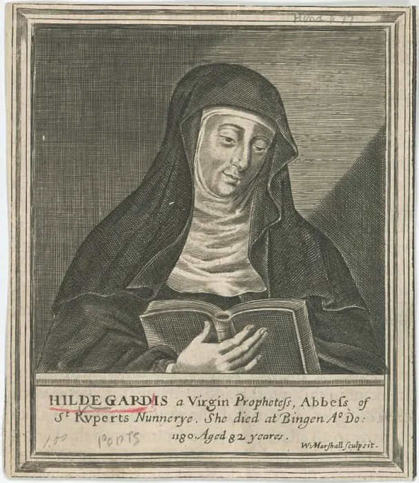 Framed Print : Hildegard of Bingen, 17th century. Artist: Anonymous Framed Print : Hildegard of Bingen, 17th century. Artist: Anonymous